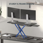 FLEXISPOT 36-inch Standing Desk Converter Height Adjustable Sit to Stand Up Workstation, Dual Monitor and Laptop Riser with Wide Keyboard Tray, Black