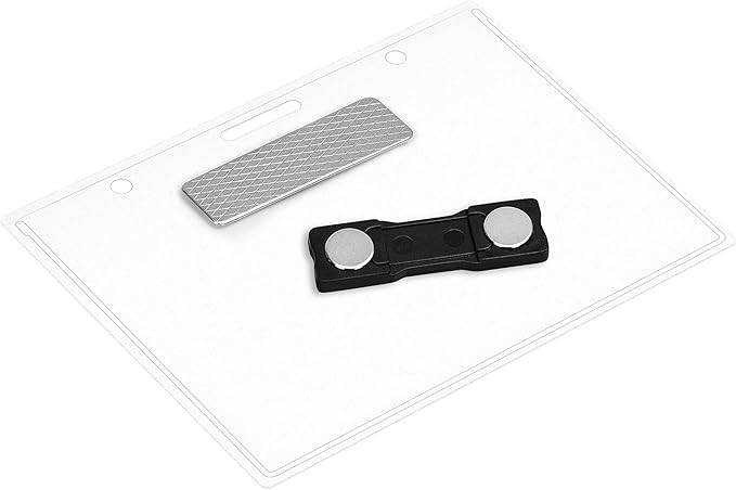 Amazon Basics Horizontal Magnetic Name Badge Holder - 600 Pack, Clear