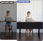 Under Desk Privacy Panel 62 x 15 Inch Self-Adhesive Modesty Panel Table Skirts Privacy Divider for Office Desk Home Studio or Standing Workstation, Easy to Assemble, Black
