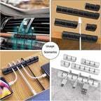 ITUGOU 11PCS Cable Management Cord Holder Organizer, Magnetic Cable Clips Adhesive Wire Keeper, Under Desk for Bedside Nightstand Table Desktop USB Wall Car Office Workspace Accessories (Black)