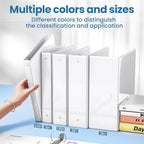 SUNEE 3 Ring Binder 2 Inch 1 Pack, Clear View Binder Three Ring PVC-Free (Fit 8.5x11 Inches) for School or Office Supplies, White