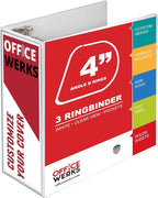3 Ring Binder, Professional Angle D Ring 4 Inch, Presentation Folder for Standard Pages 8.5 x 11 with Pockets, Crystal Clear View White (4 Pack)