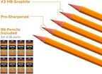 Bostitch Office Premium #2 Pencils, American Cedar Wood, Pre-Sharpened, HB Graphite, 96-Pack