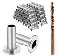 BLIKA 65 Pack Stainless Steel Protector Sleeves for 1/8" 5/32" or 3/16" Deck Cable Railing, for Wood/Composite Posts, T316 Marine Grade, Cable Railing Protector Sleeves