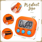 Flutesan 16 Pack Digital Classroom Timers with Lanyards - Color-Coded Countdown Timers for Teachers, Students & Kitchen Use - Loud Alarm, Easy Operation(Black, White, Yellow, Orange)