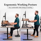 37 Inch Standing Desk Converter - Manual Pneumatic Spring, Two Monitor Stable Standing Desk Converter, 5.9"to18.8"Height Adjustable Laptop Workstation With Keyboard Tray For Home, Company(Tiger Brown)