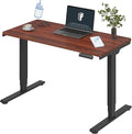 FLEXISPOT E6 3-Stage Dual Motor Electric Standing Desk 48 x 24 Sit Stand Up Desk, Holds 220 lbs, Adjustable Height w/Memory Presets, One-Piece Mahogany Desktop & Black Frame, Ships in 2 Boxes