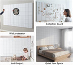 G Gamit Large Felt Wall Tiles Bulletin Board 59”x36”,Large Cork Board Alternative with 60 Pushpins, 15-Pack Felt Pin Board with 112 Safe Removable Adhesive Tabs for Home Office School (White)