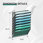 SUPEASY 8-Tier Wall File Organizer, Hanging Wall Files for Papers, Folders, Magazines, Wall Organizer for Clipboard, Assembly Needed, Black