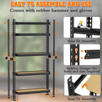LEVELEVE 5-Tier Storage Shelving Unit, 2020 lbs Capacity, Heavy Duty Adjustable Metal Utility Shelf, 48" L x 18" W x 73" H for Garage, Kitchen, Pantry, Basement, Bathroom, Laundry