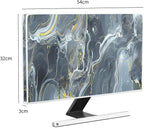 Baocicco Gray Gold Marble Waterproof 22, 23, 24, 25 Inch Anti-Static Dustproof LCD/LED/HD Aesthetic Texture Computer Screen Cover Decor Full Body Cover for Computer Screen Desktop PC Tower Protector