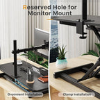 JOY worker Standing Desk Converter, 35" Wide Height Adjustable Sit Stand Up Desk Riser with Keyboard Tray, Desktop Workstation Riser for Home Office Computer Laptop, Particle Board, Black