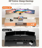 ErGear Electric Standing Desk with 4 Drawers, Height Adjustable Desk with Storage, C-Clamp Mount Compatible, Computer Home Office Table with Cable Management Tray