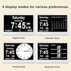 SSYA Dementia Clocks with Day and Date for Seniors,13 Alarms Custom Reminders, Extra Large Digital Calendar Clock for Elderly. (White)