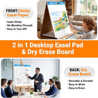 AFMAT Tabletop Sticky Easel Pad & Dry Erase Board 2 in 1, 20 x 23 in Portable Easel Stands for Teachers, Super Sticky & Bleed-Resistant, Ideal for Meetings/Training/Presentation, 20 Sheets/Pad, 6 Pads