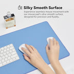 Reniteco Waterproof Large Gaming Mouse Pad with Durable Stitched Edges, Non-Slip Rubber Base, Grainy Jacquard Mouse Mat Desk Pad for Home Office Gaming, 31.5''x11.8''x0.12'', Matte Blue