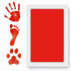Clean Touch Ink Pad for Baby Handprints and Footprints – Inkless Infant Hand & Foot Stamp – Safe for Babies, Doesn’t Touch Skin – Perfect Family Memory or Gift – Red Print Kit by Tiny Gifts