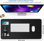 Large Mouse Pad, 35.42x15.7 inch Large Gaming Non-Slip Mousepad, Water Resist Computer Keyboard Mouse Mat Rubber Base Long Desk Mouse Pad for Work & Gaming, Office & Home, Black
