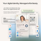 Popl Smart NFC Business Card - Sleek Modern Digital Business Card w/Instant App-Free Sharing - Customizable NFC Cards Compatible w/iPhone & Android (White)