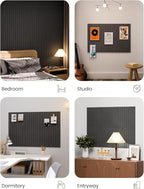 Fluxynara Large Felt Bulletin Board 36" x 24" Cork Board Alternative-6 Pack with 40 Safe Removable Adhesive Tabs, Cork Boards for Walls Cork Board for Home Office Classroom Pin Board (Charcoal Gray)