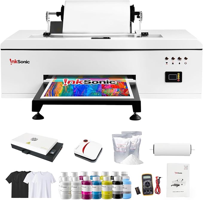 InkSonic R1390 DTF Printer Machine, A3 T Shirt Printing Machine with Oven, 13" DTF Printer Bundles, Direct to Film Heat Transfer, T-Shirt Maker for Clothes Design, Custom Garment Printing