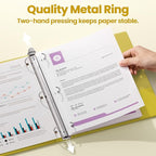 SUNEE 3 Ring Binder 1 Inch 1 Pack, Clear View Binder Three Ring PVC-Free (Fit 8.5x11 Inches) for School or Office Supplies, Yellow