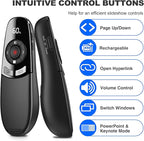 USB C Rechargeable Presentation Clicker Wireless Presenter Remote for PowerPoint Presentations with Timer