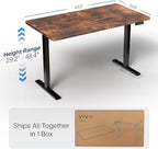 VIVO Electric 43 x 24 in Standing Desk, Memory Height Adjustment, 1B Series, Holds 220 lbs, Rustic Vintage Brown Top, Black Frame, DESK-1B4N