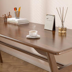 OSCHF Solid Wood Study Desk - 71" Double Long Computer Table for Home Office, 2-Person PC Workstation, Walnut