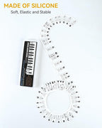 BEATBIT Piano Notes Guide for Beginner, Removable Piano Keyboard Note Labels for Learning, 88-Key Full Size, Made of Silicone, No Need Stickers, Reusable and Comes with Box (Classic Black）