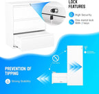 Greenvelly 3 Drawer File Cabinet, Metal Filing Cabinet with Lock, White Lateral File Cabinet for Home Office, Locking File Cabinet for Letter/Legal/F4/A4 Size Hanging Files, Easy Assembly
