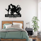 Custom Motorcycle Couple Metal Signs Personalized Biker Couple Name Sign Custom Garage Decor Motorbikes Wall Art Decor Motorcycle Sign Wedding Valentine's Day Gift for Couples