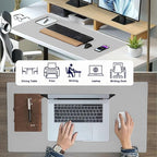PU Leather Desk Pad Protector Gaming Mouse Pad Non Slip Desk Mat for Keyboard and Mouse Waterproof Desk Writing Pad for Office and Home Desk Accessories(Gray, 47.2 * 17.7)