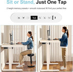 ERGO COLLECT Electric Standing Desk 48 Inch - One-Piece Desktop with Drawer, Cable Management, Wireless Charging & USB Port, Quiet Motor - for Home Office, Light Wood