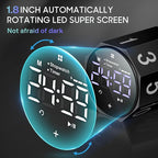Digital Pomodoro Timer,Frosted Metal Productivity Cube Timer,1.8 In LED Digital Large Screen and Auto-rotating Display,1/3/5/10/25/30/60min & Custom Time, Silent & Alarm,for Office, Study, Work(Black)