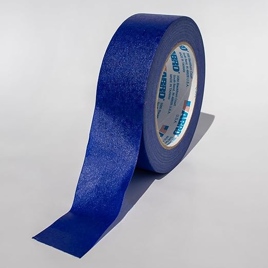ABRO 24 Pack Blue Painters Tape: 36mm x 55M All Purpose Blue Tape, Temporary Labeling, Easy Tear, Clean Removal, Masking Tape Colored, DIY or Pro Use