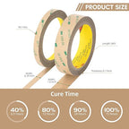 3M Double Sided Tape 300LSE 0.39" x 36Ft Clear Heavy Duty Adhesive Tape for Electronics, Laptop & Phone Repairs, Arts, Crafts, Leather Work, Card Making – 2 Pack