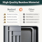 Silverware Organizer Large, Magnetic Connected Expandable 13 Slots Silverware Drawer Organizer from 21 to 37.4 Inches, Adjustable Flatware and Cutlery Holder, Bamboo Utensil Tray for Kitchen Gray