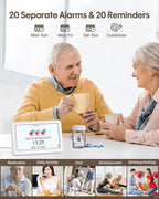 Digital Clock with Date and Week for Seniors, Alzheimer's Dementia Clock with 20 Alarms and 6 Medicine Reminders, 12 Display Modes Large Font Digital Calendar Alarm Clock for Vision Impaired(7 Inch)