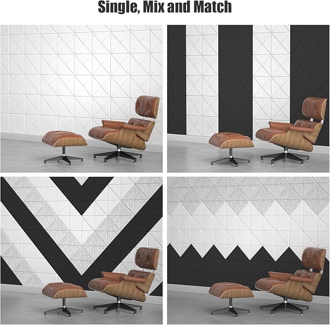 Sonicism 22 Pack X-Lined Acoustic Panels with Self-Adhesive, 12"X 12"X 0.4" Sound Proof Foam Panels, Decorative Soundproof Wall Panels, Sound Absorbing Tile for Home & Offices, White
