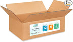 Medium Moving & Shipping Boxes 12 x 8 x 4 inches (5-Pack) - Extra Strength 200 lb vs Regular - Corrugated Boxes for Packaging for USPS - Shipping Box Medium - Cardboard Box by IDL Packaging