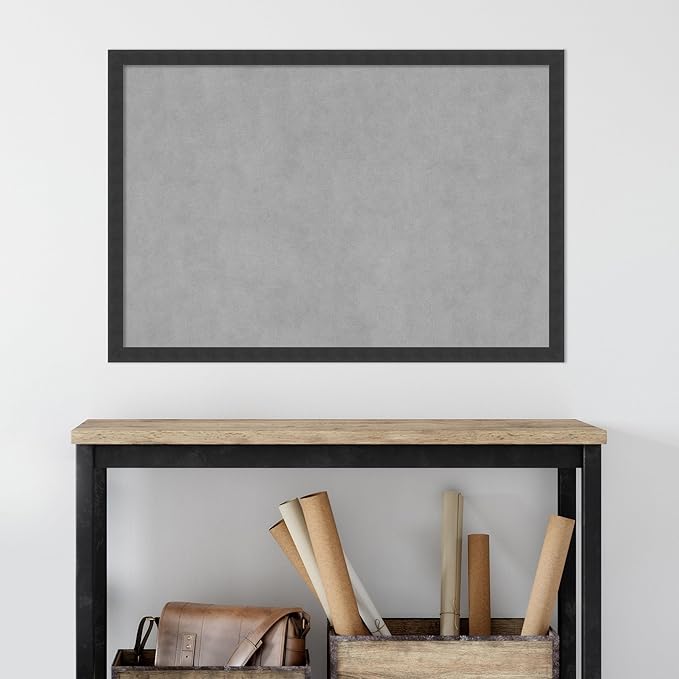 Amanti Art Black Framed Magnetic Board 26x38 Large Vision Board for use with Magnets, 100% Metal Sheet to Display Items as Office Decor or for Home Organization in mudroom, Kitchen or Kids Room