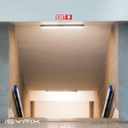 iSYFIX Exit Signs - 2 Pack 12x4 Inch Directional Down Arrow Signs, 40 mil Polystyrene Plastic, UV Laminated, Scratch & Fade Resistant, Waterproof - Ideal for Office, Theater, School, Business