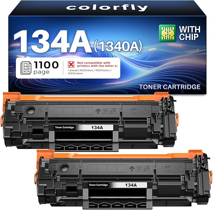 134A Toner Cartridges with Chip Replacement for HP 134A Black Toner Cartridge W1340A Toner 134X Toner Work with Laserjet 209dw MFP M234dw M234sdw Printer