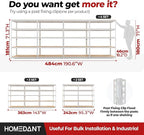 HOMEDANT 47.7" W 5 Tier Heavy Duty Garage Shelving Adjustable Metal Rack Storage Shelves Standing Shelf Unit Organizers Industrial Warehouse Basement Black 1Pack