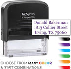 Custom Self Inking Rubber Stamp - Up to 3 Lines of Text - Choose from 15 Ink Colors - Small Size