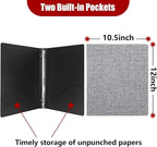 Vienrose 3 Ring Binder 1 Inch Round Rings with Linen Fabric Cover, Fits 8.5 x 11 Inch Paper, Durable Organizer for School, Office, Home, Recipes, Grey