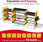 Large Power Tool Organizer Wall Mount with Charging Station, Heavy Duty Cordless Drill Holder, Garage Tool Storage Battery Rack with 8 Outlet, Gift for Men Husband Dad Birthday Anniversary Yellow