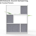 Workflow Modular Wall | Room Divider with Whiteboard, Sound Dampening, & Frosted Acrylic Panels | Expandable Office Partition for Privacy & Stability (53" x 70")