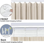 Cbsroro Room Divider Blackout Curtain Track Curtains Wall Dividers Panels Screen for Living Rooms Bedroom Office Privacy Partition Separation, W180 × L84 Inch,1 Panel, Beige